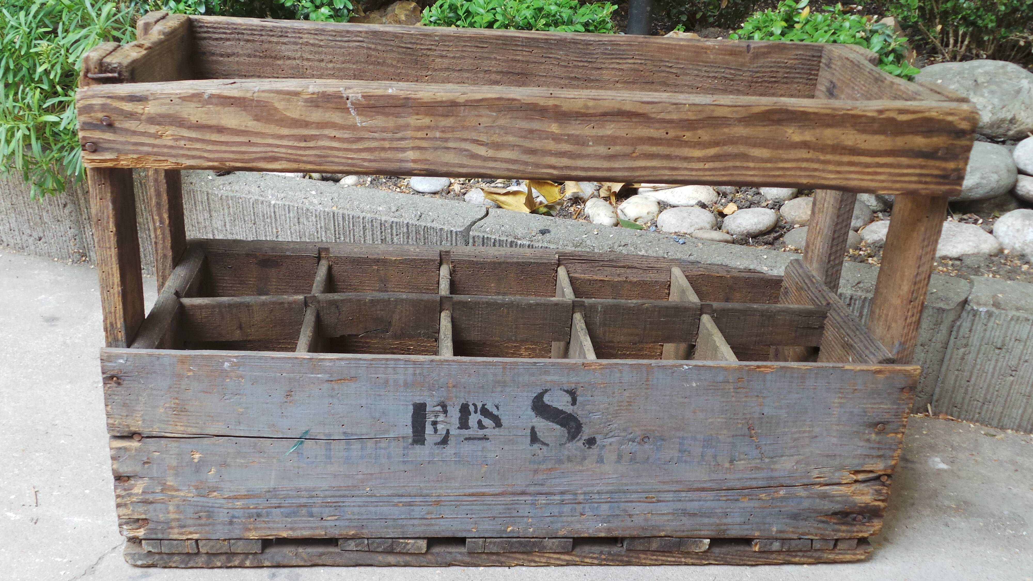 Old bottles wooden door