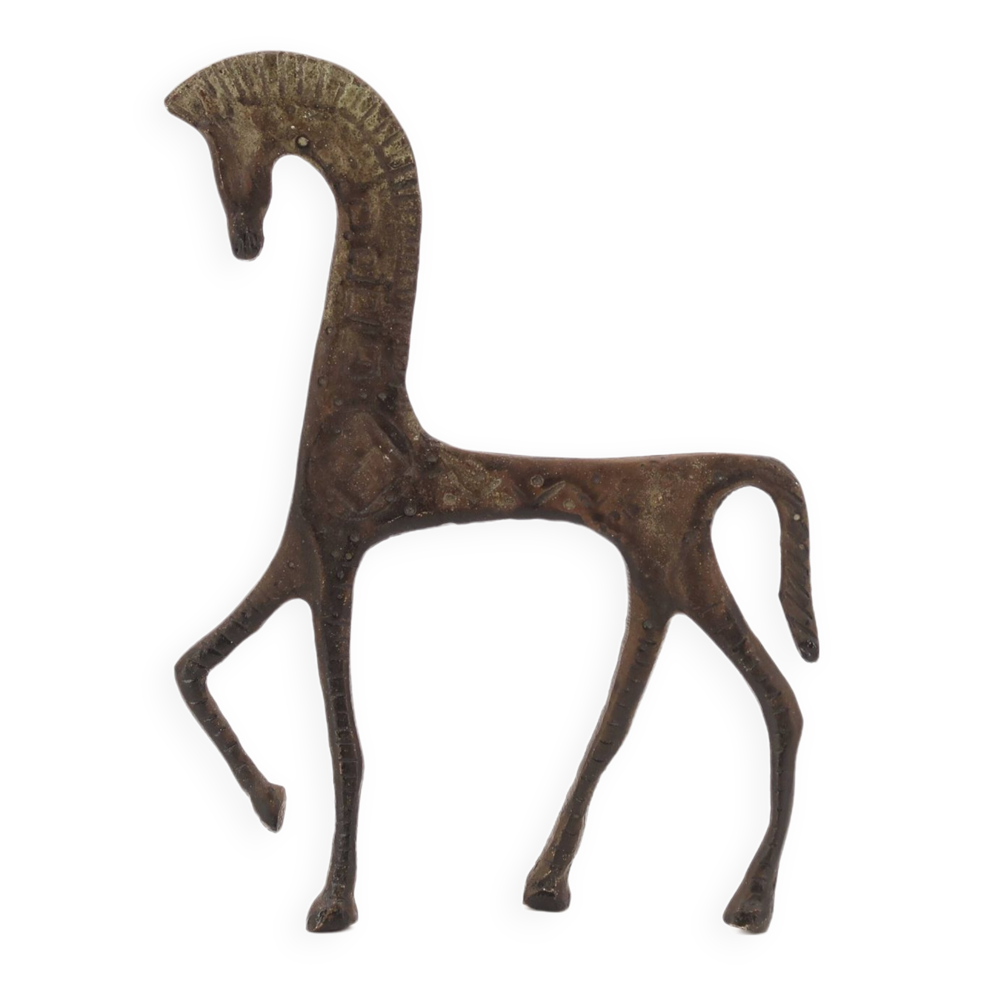 Etruscan Greek horse paperweight in bronze, 1950s