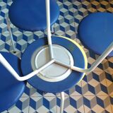 Set of 5 tripod stools 1950 in leatherette
