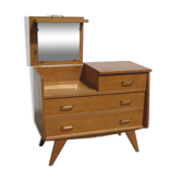 Commode coiffeuse vintage en chêne, des années 50-60