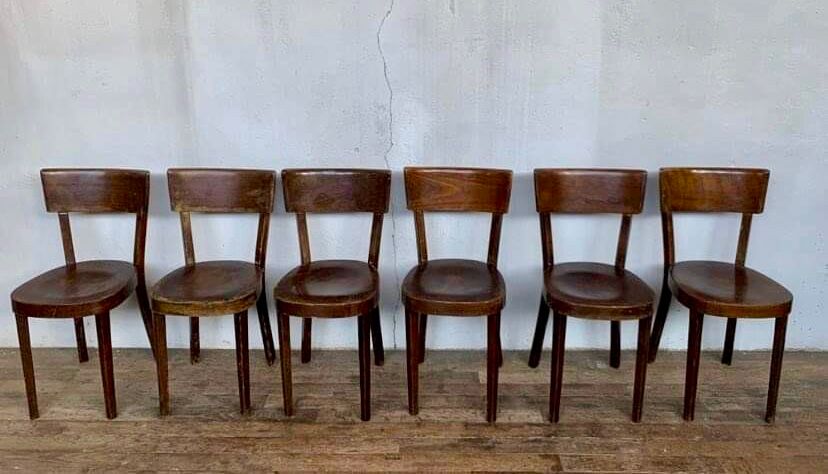 6 OLD CHAIRS BISTROT BAR CAFE RESTAURANT STAMPED BAUMANN