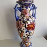 Magnificent baluster vase in Gien earthenware