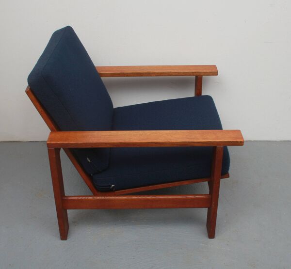 Fauteuil années 1960 en teck Hans Wegner pour Getama