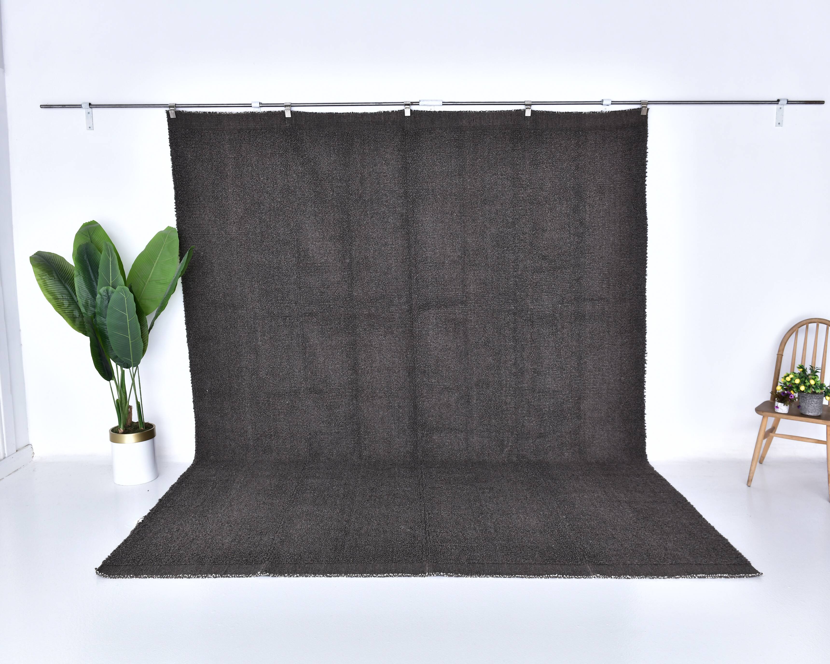 9x12 Brown Gray Turkish Vintage Rug 282x355Cm SK 241965