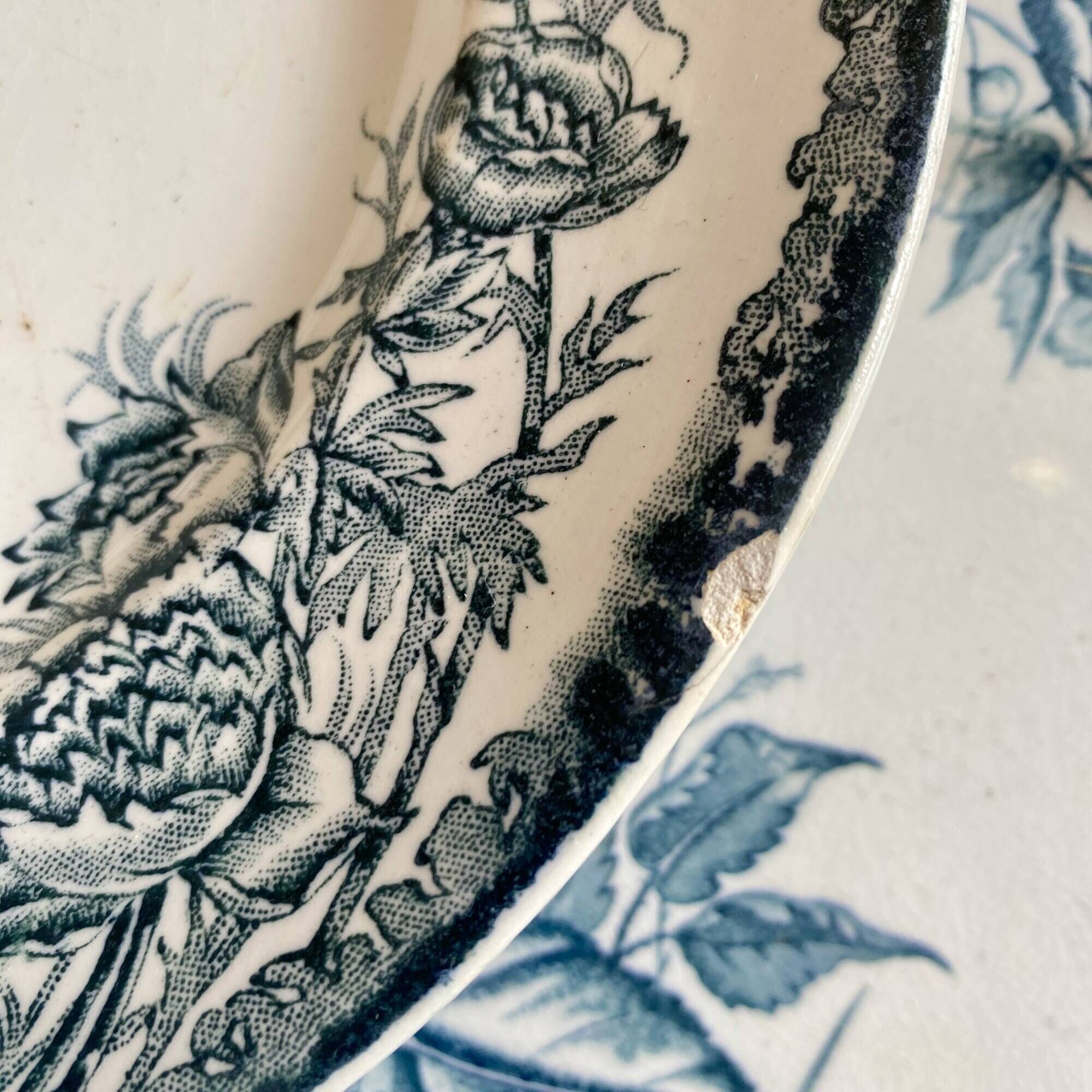 Set of 8 vintage flat ironstone plates - Mismatched -