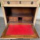 Secretary Louis XVI in stripped solid pine with a drop-down front and red leather, 1950.
