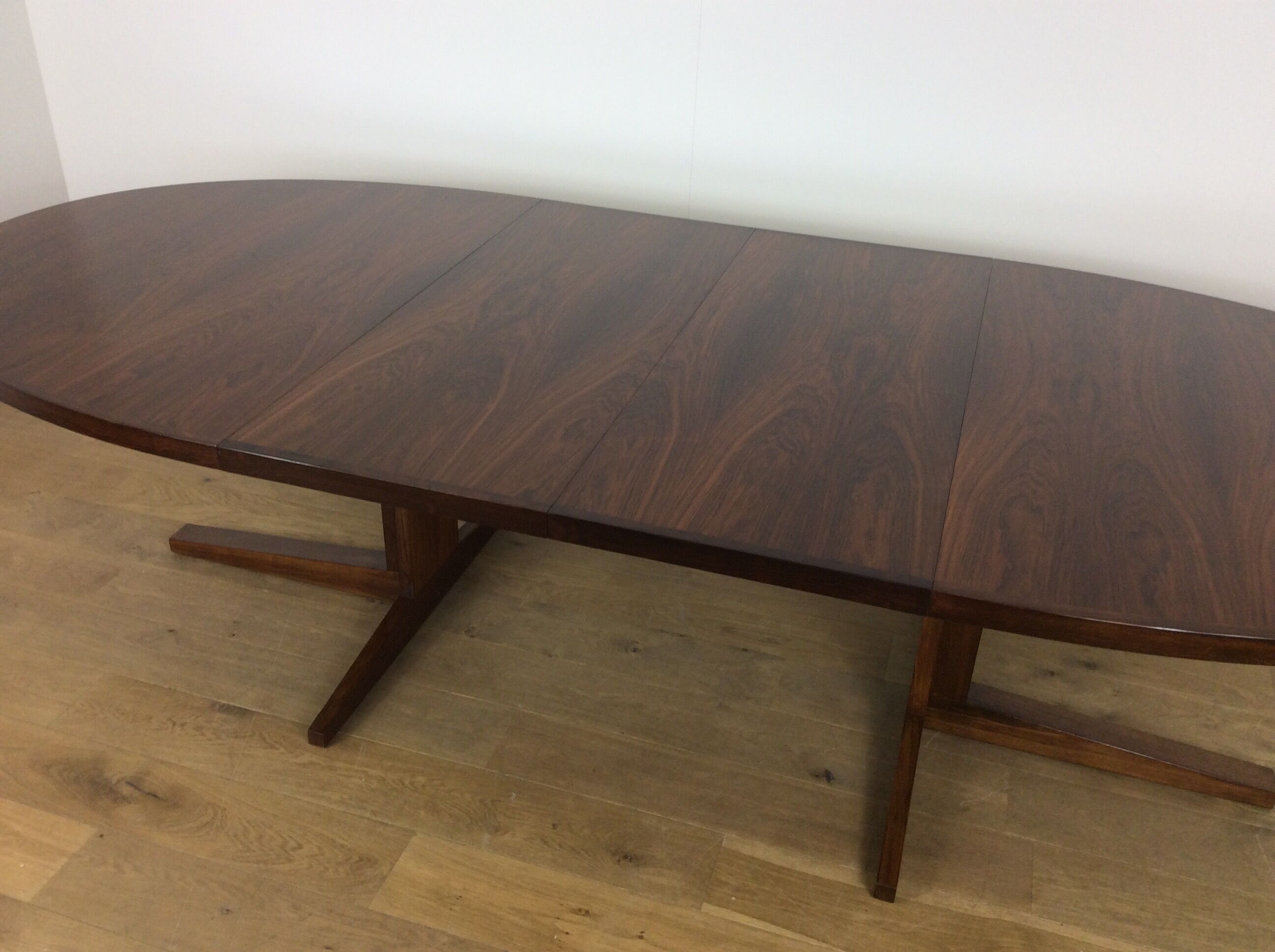 Mid century rosewood extendable dining table by John Mortensen