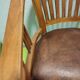 Fauteuil de bureau en teck et cuir vintage