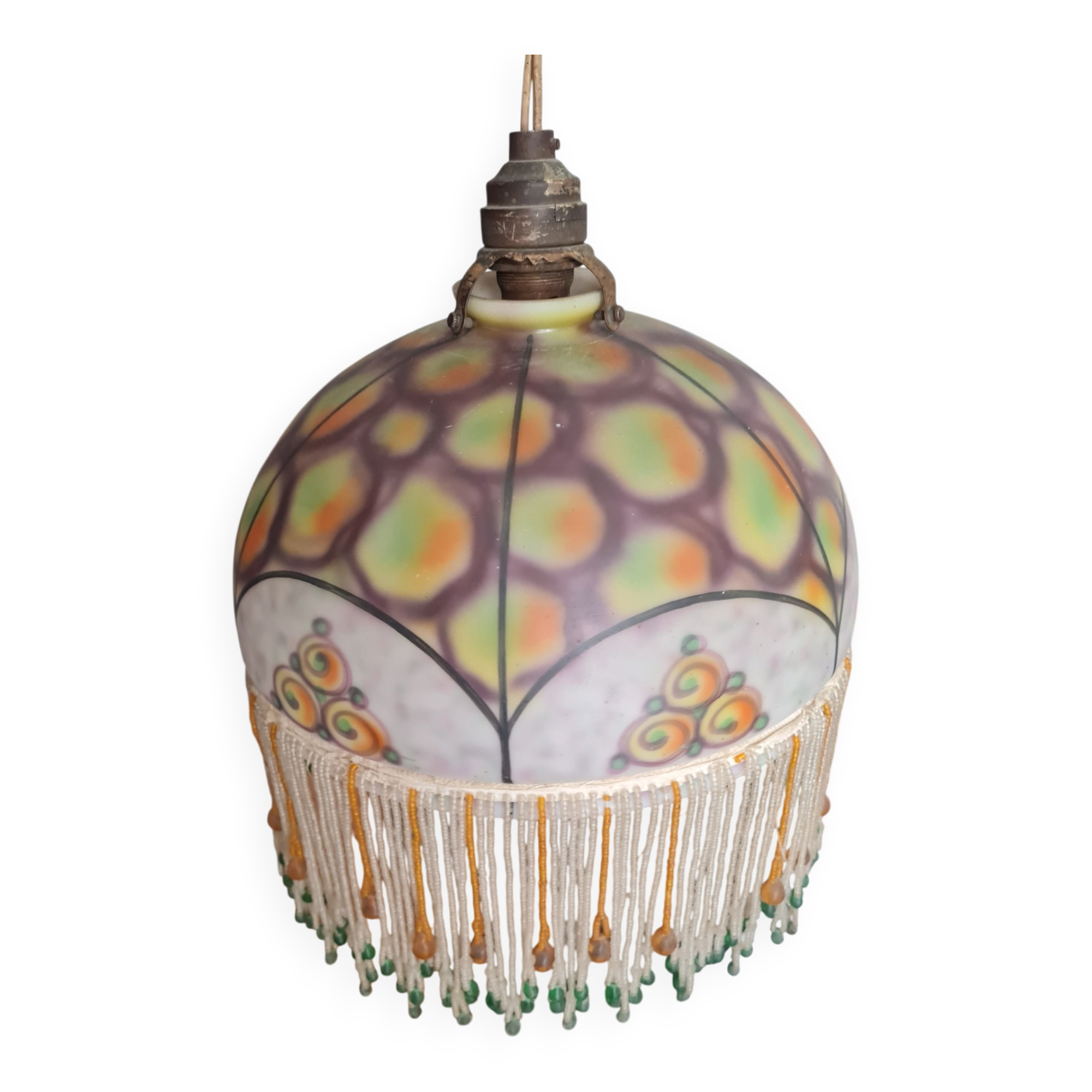 Art Deco suspension luminaire (rise and fall)