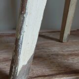 Old workshop stool in patinated solid wood