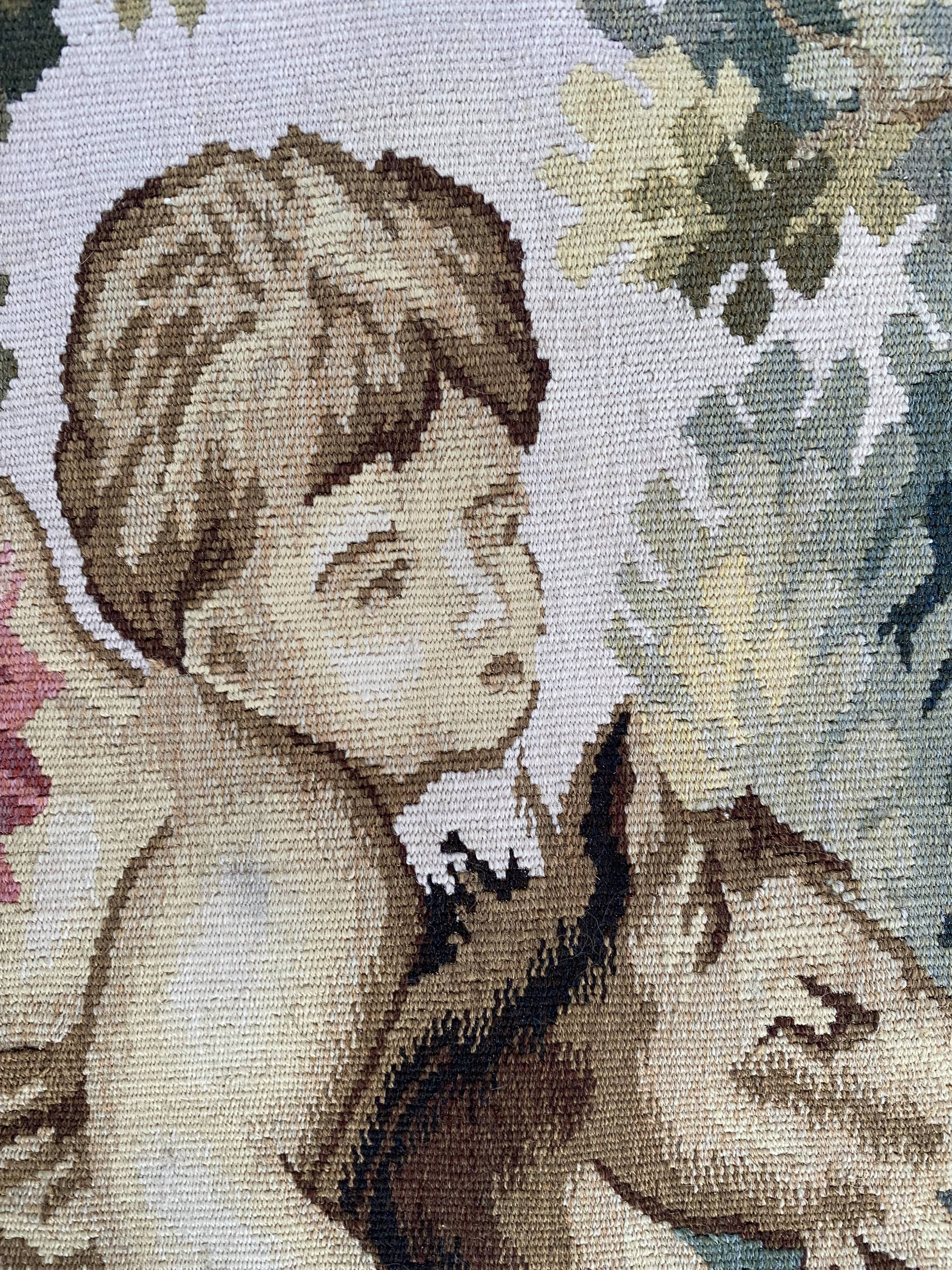 Handmade aubusson vintage tapestry 116x149 cm