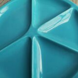 Fondue Plate Le Creuset in Turquoise Blue Ceramics