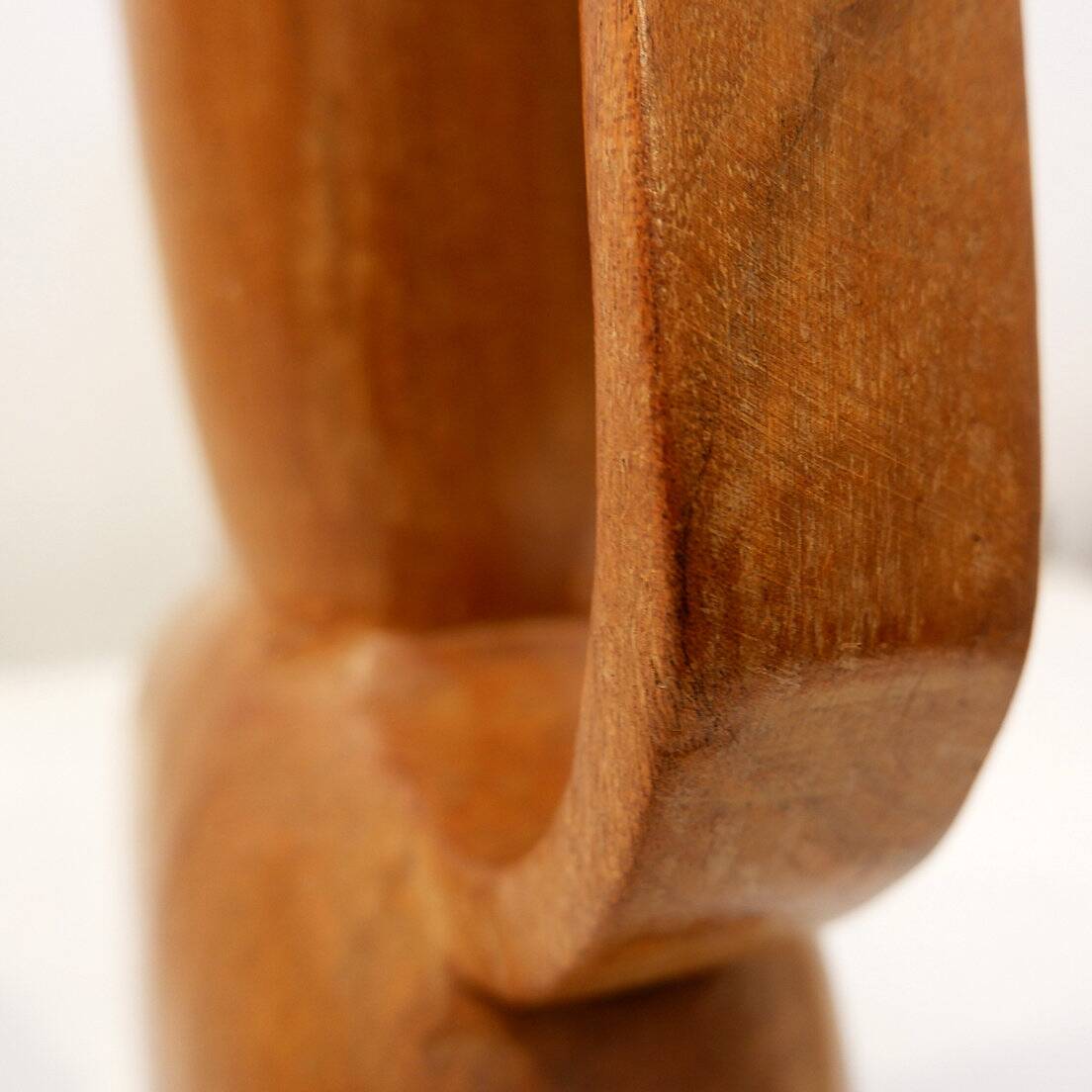 Scandinavian vintage carved teak vase, 1960
