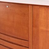 Large Danish Mid-Century Modern Teak Sideboard with Tambour Doors by Arne Vodder for Sibast