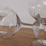 Set of 7 vintage engraved champagne glasses