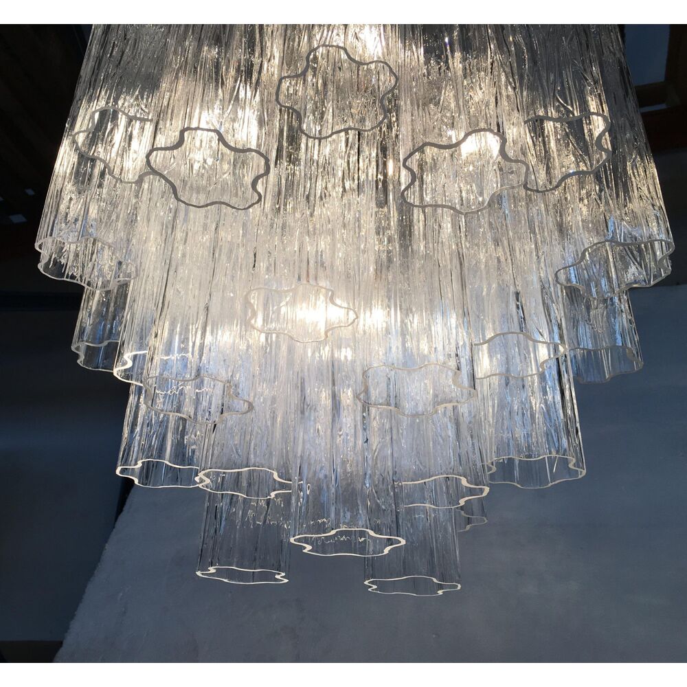 Clear “tronchi” murano glass chandelier d50