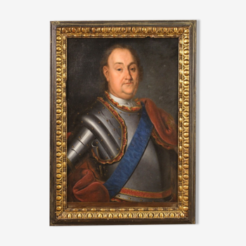 Portrait of a man in armor from 18th century