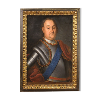 Portrait of a man in armor from 18th century
