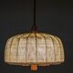 Scandinavian modern adjustable teak & wool pendant lamp from Domus, 1960s