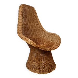 fauteuil en osier tressé