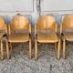 Series lot of 40 vintage stackable chairs in beech lubke year 1970