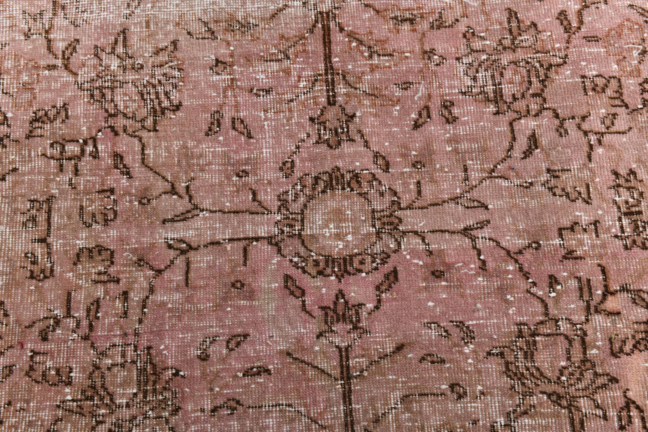 Pink & Brown Large Vintage Rug, 213x325Cm