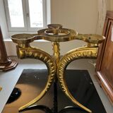 70's side table in brass and glass