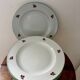 Set of 8 dessert plates in porcelain Harmony cherries