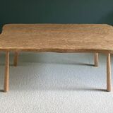 Free-form raw wood coffee table