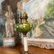 Oil lamp, bronze, onyx and glass