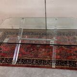 Designer coffee table in glass with an altuglass base.
