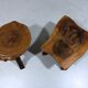Set of 2 small brutalist wooden plant tables side tables 1960–70’s
