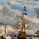 Jan van Genechten. Seascape “View of the old port of Amsterdam”.