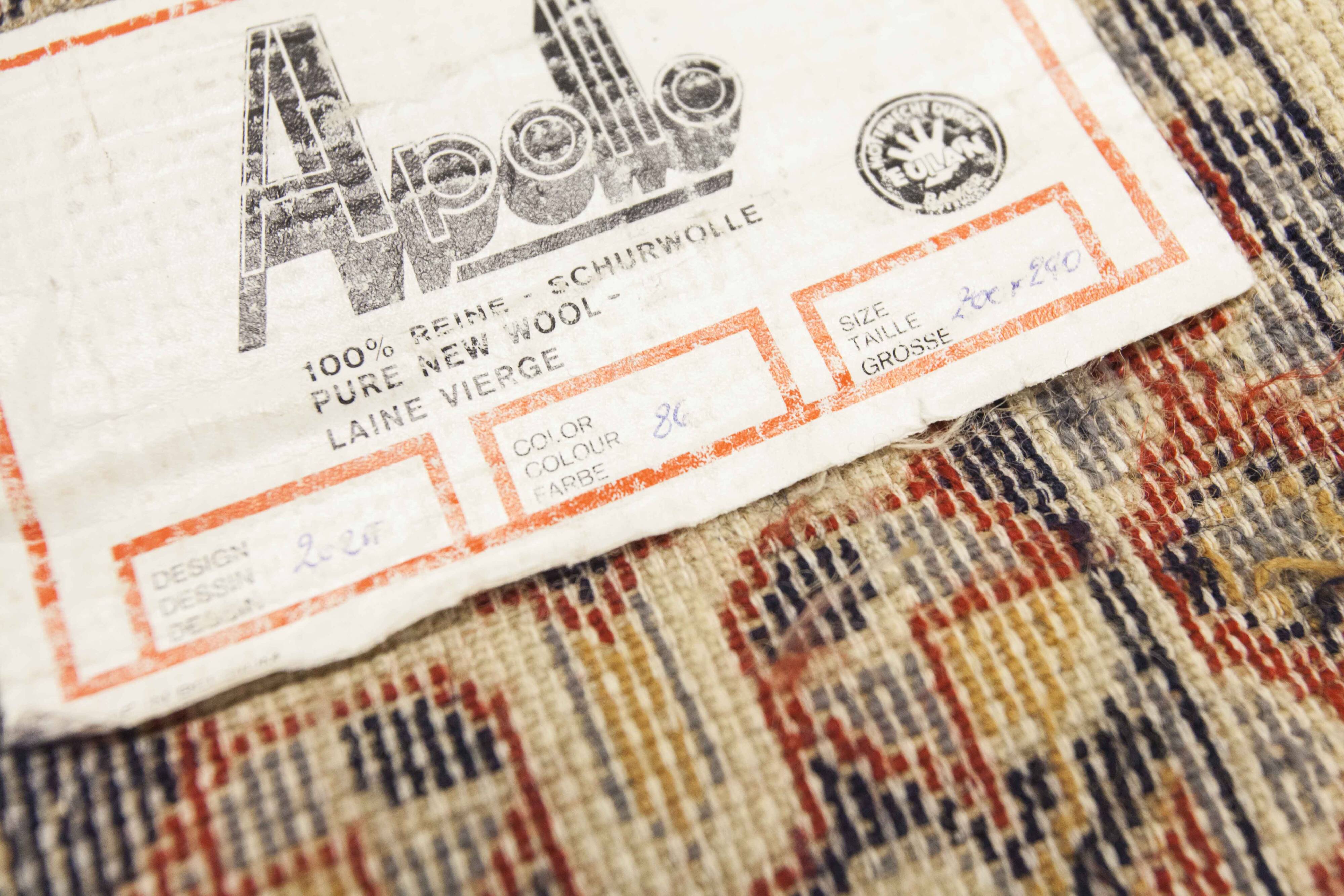 Apollo brand Persian rug, 100% virgin wool, Eulan Bayer Germany