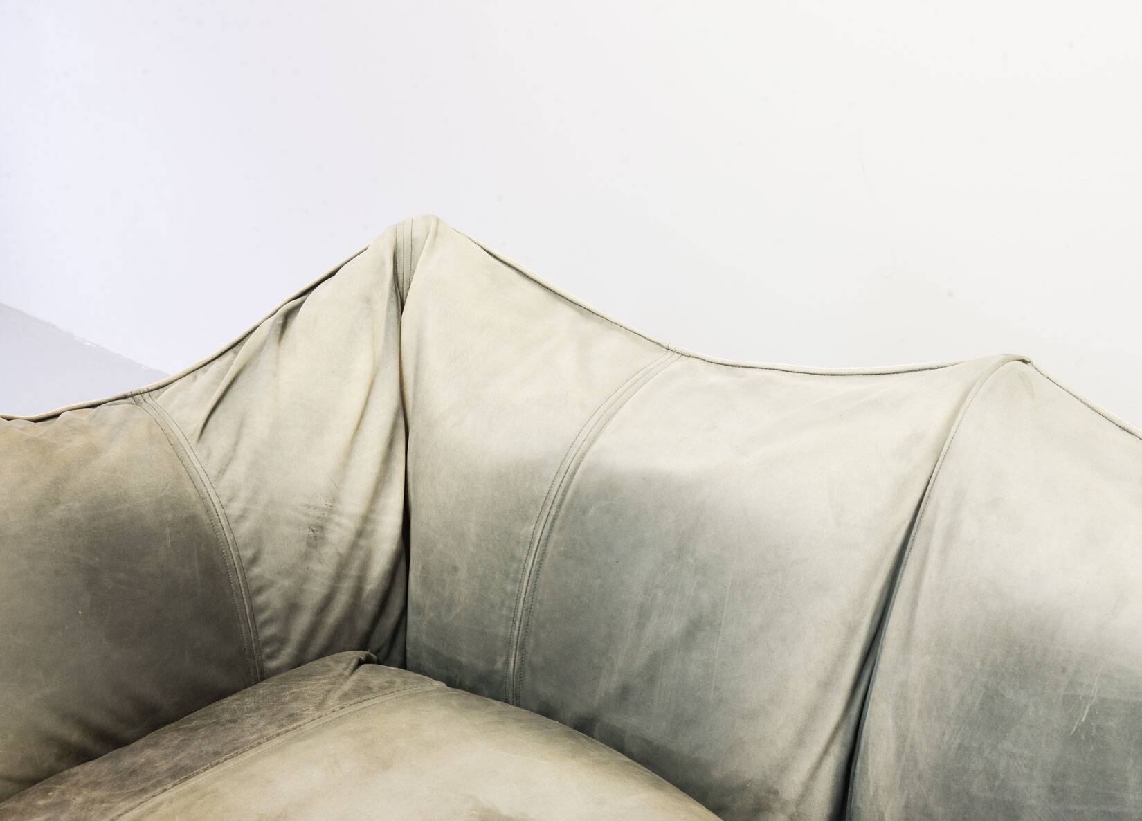 Mario Bellini 2-Seat Le Bambole Sofa for C&B Italia in Leather & Fabric 70s