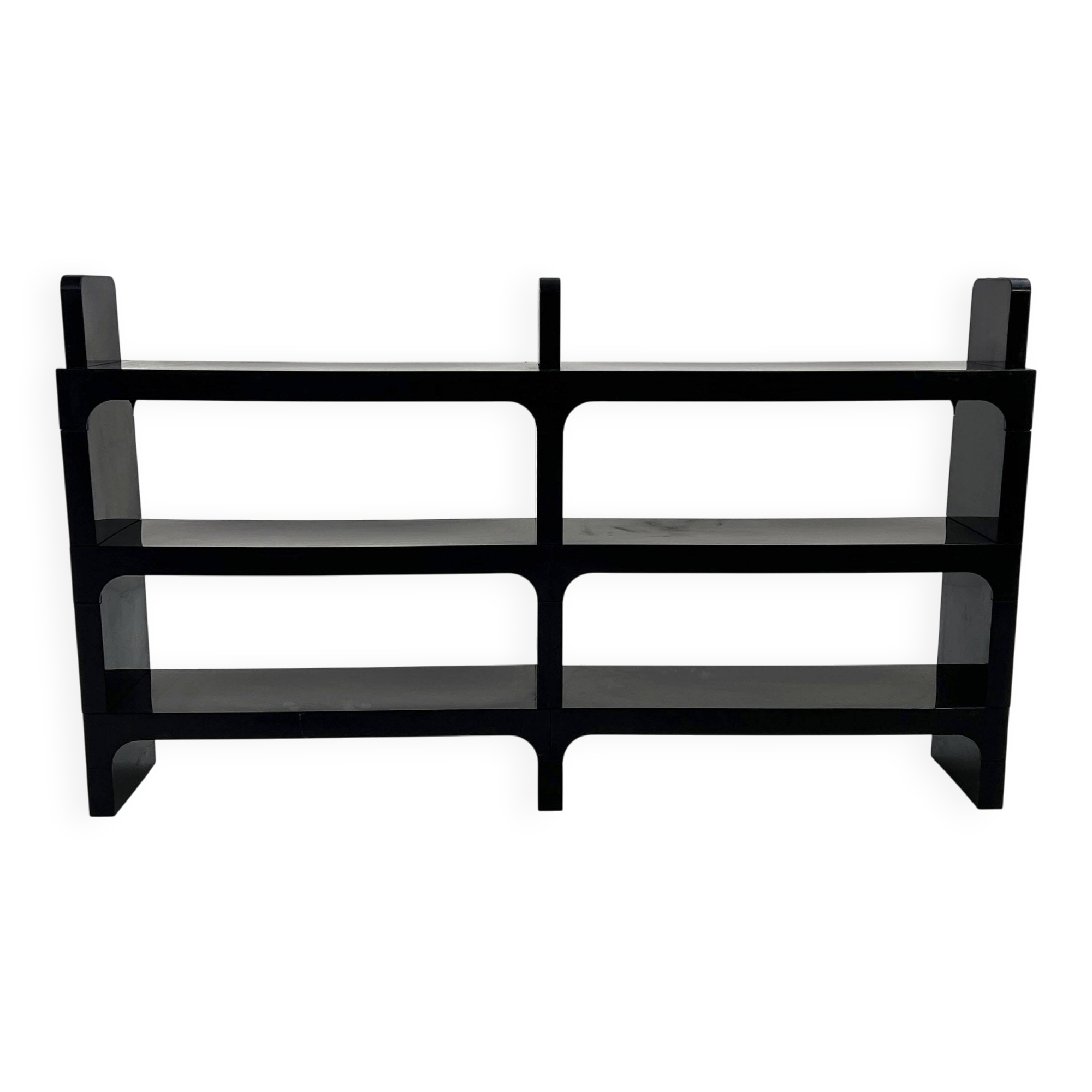 Modular black shelf by Olaf Von Bohr for Kartell, 1970