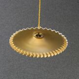 Pendant light in antique glass painted in white and gold - new socket and cable