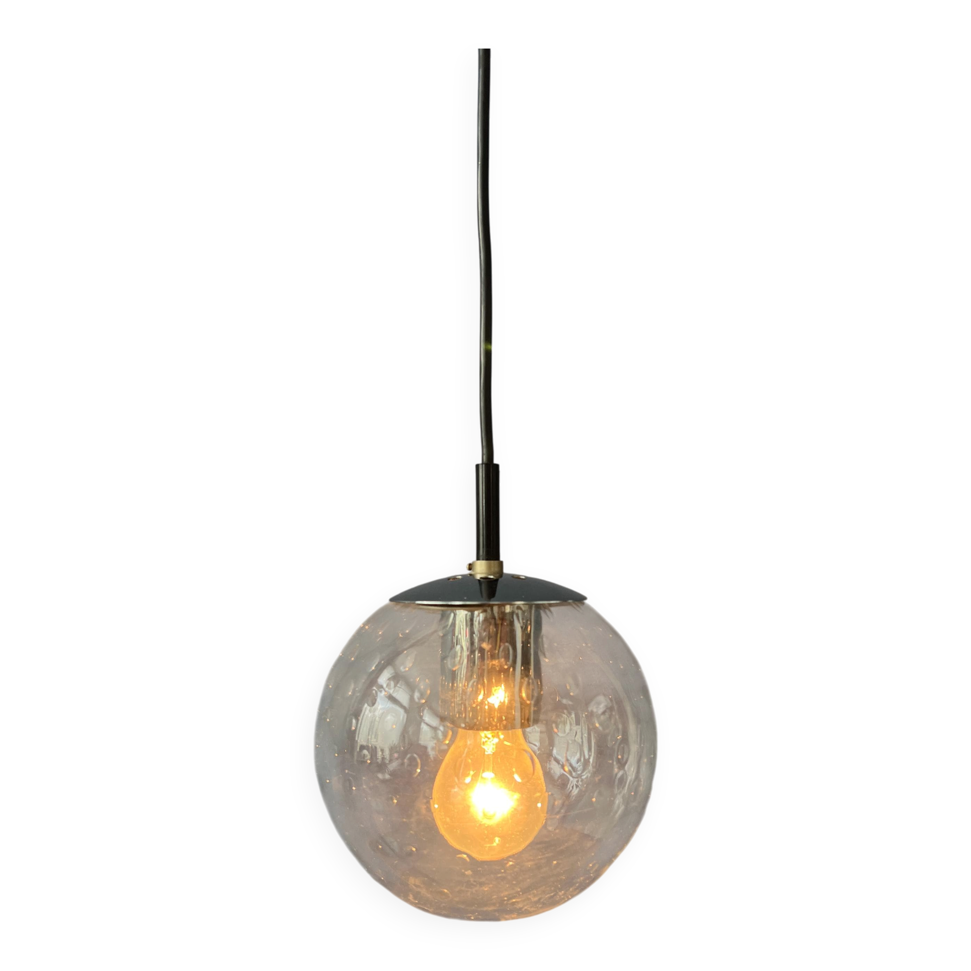 Small vintage bubble glass pendant Raak