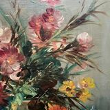 Still life with flowers. Oil on canvas. Artist's signature.
