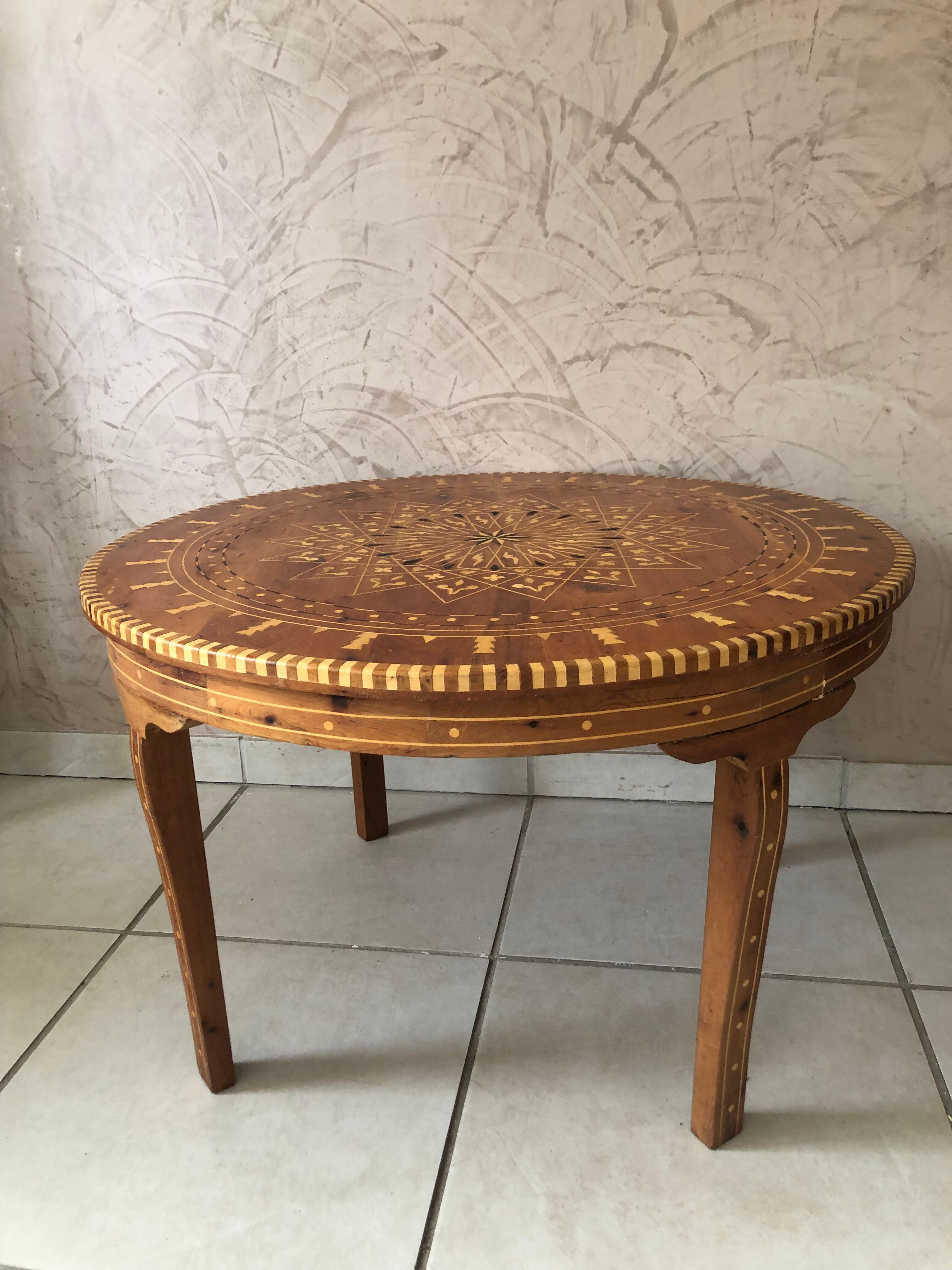 Moroccan marquetry table