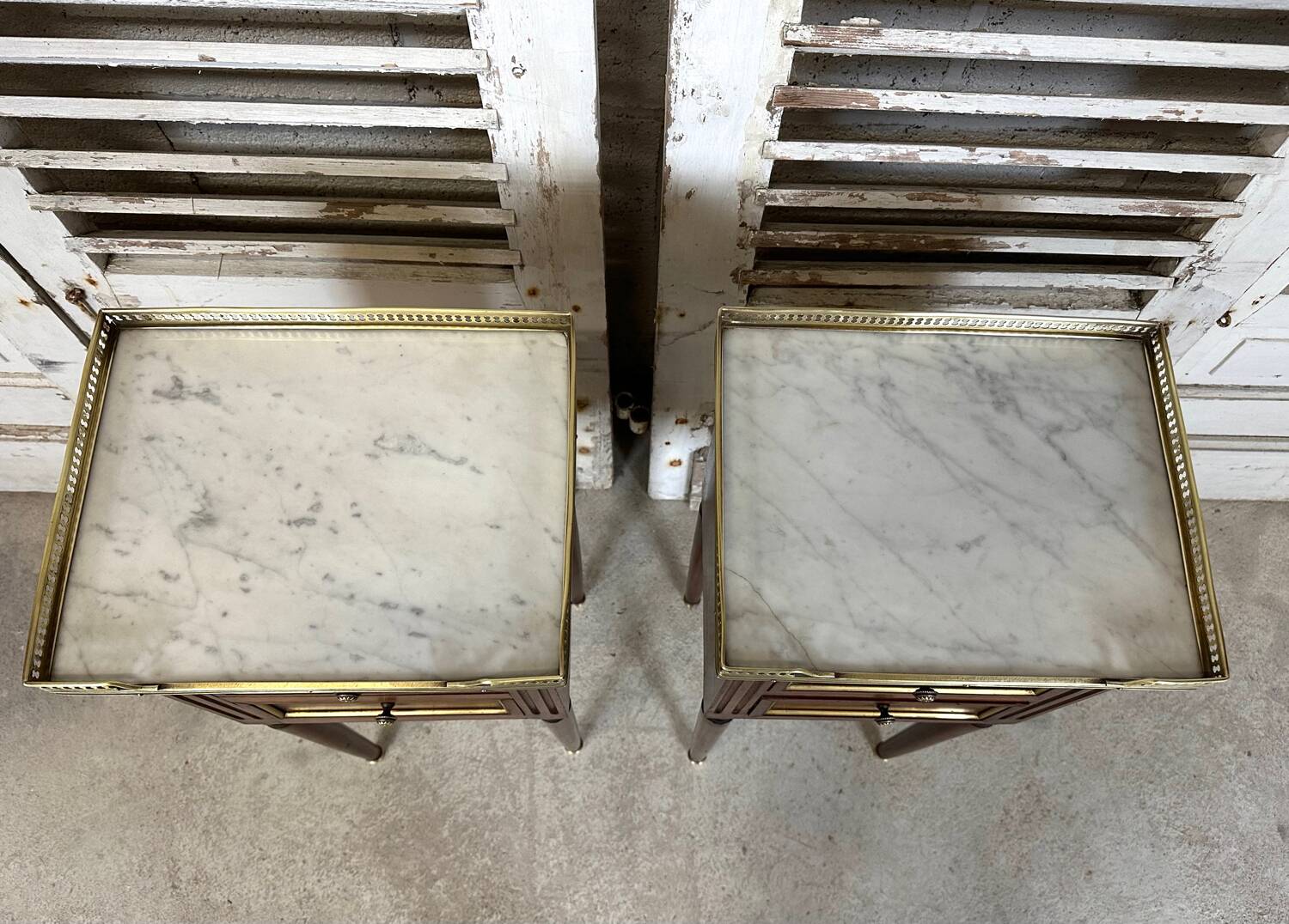 Pair of mahogany bedside tables