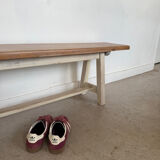 Vintage solid wood farmhouse bench