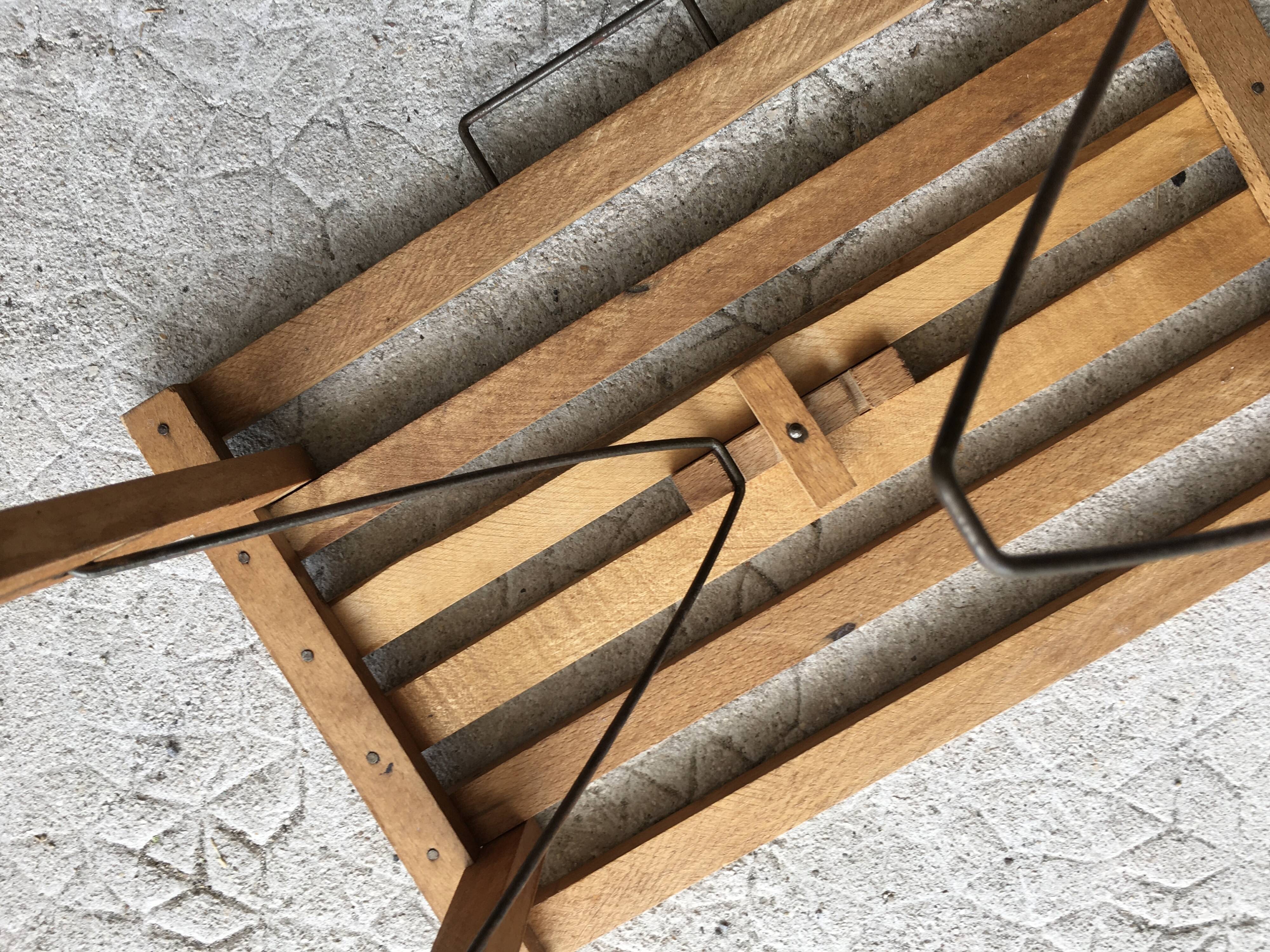 Folding wooden stool