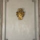 Heraldic cartouche in carved and gilded wood, Belgium, 19th century