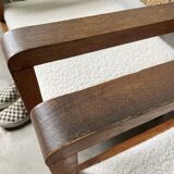 Pair of oak and straw armchairs, reconstruction style