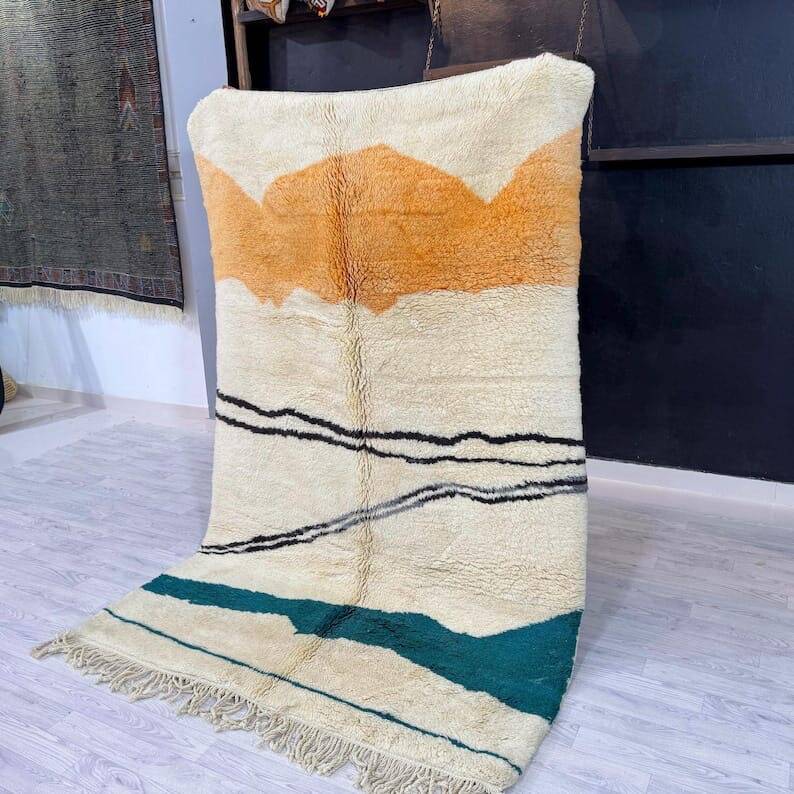 Colorful handmade Berber wool rug