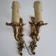 Antique Pair of Louis XV Style Gilt Metal Wall Sconces