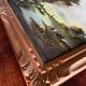 HST painting "Landscape with fishermen" 1898 signed Lion + frame