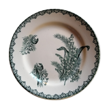 Old plate decorated with Saint Amand thrush