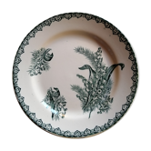 Old plate decorated with Saint Amand thrush
